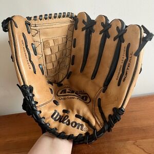Wilson A360 Softball Glove 13 Inch Genuine Leather Black Tan AD360ES13